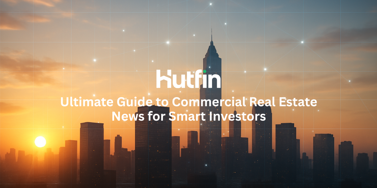 City skyline at sunrise with glowing data points overlay, symbolizing intelligence in commercial real estate markets.